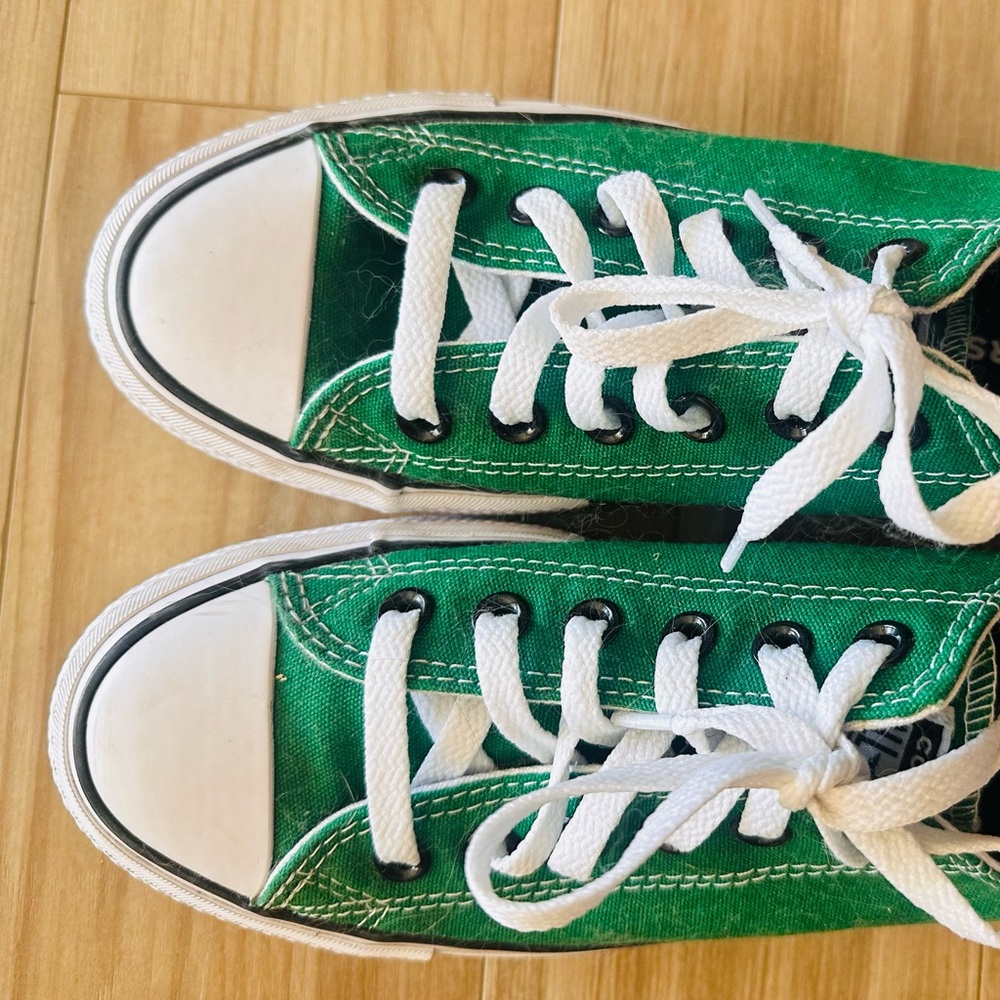 Converse Chuck Taylor All Star Lift Platform Sneakers Green White CUSTOM 6.5 7.5